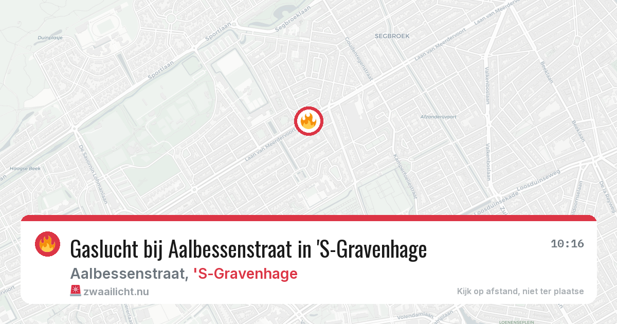 Gaslucht bij Aalbessenstraat in 'S-Gravenhage — 19 jul 2026