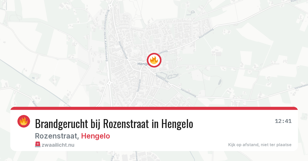 Brandgerucht bij Rozenstraat in Hengelo — 16 jul 2026