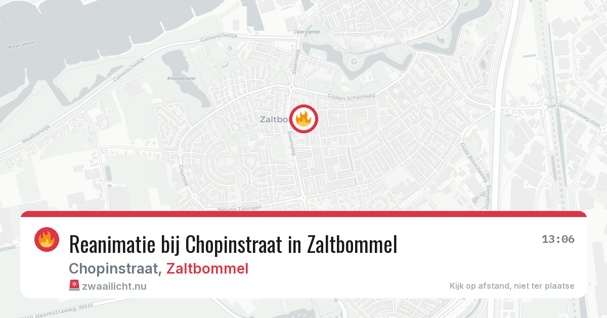 Reanimatie bij Chopinstraat in Zaltbommel — 24 jul 2026