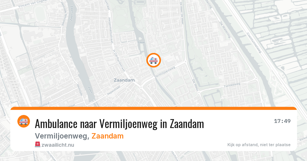 Ambulance naar Vermiljoenweg in Zaandam — 17 jul 2026