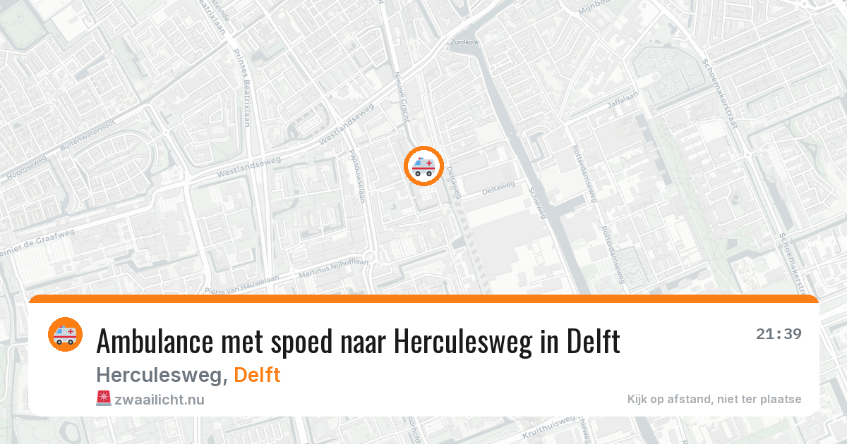 Ambulance met spoed naar Herculesweg in Delft — 13 mei 2026