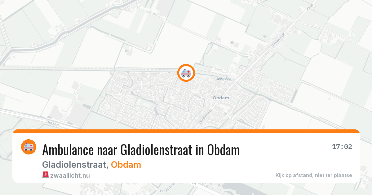 Ambulance naar Gladiolenstraat in Obdam — 14 jul 2026