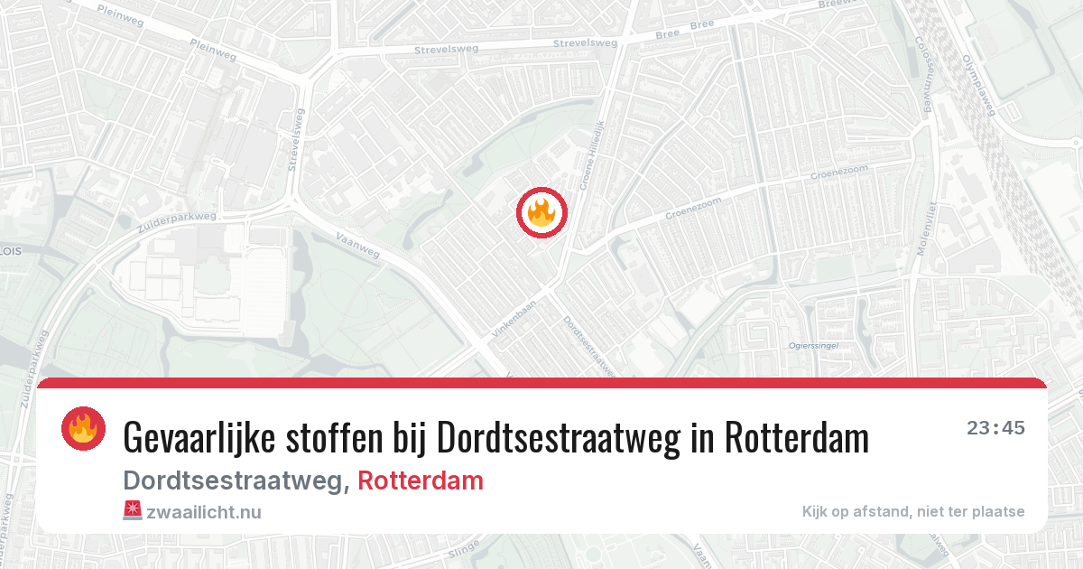 Gevaarlijke stoffen bij Dordtsestraatweg in Rotterdam — 31 mei 2026