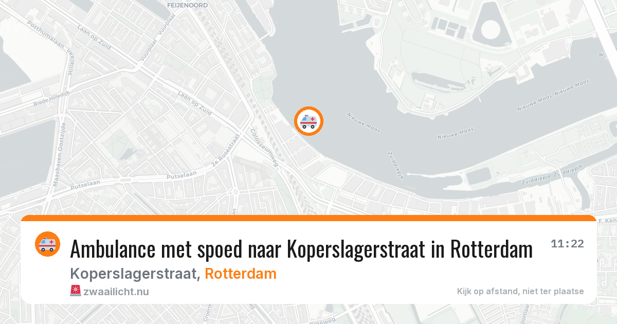 Ambulance met spoed naar Koperslagerstraat in Rotterdam — 22 mei 2026