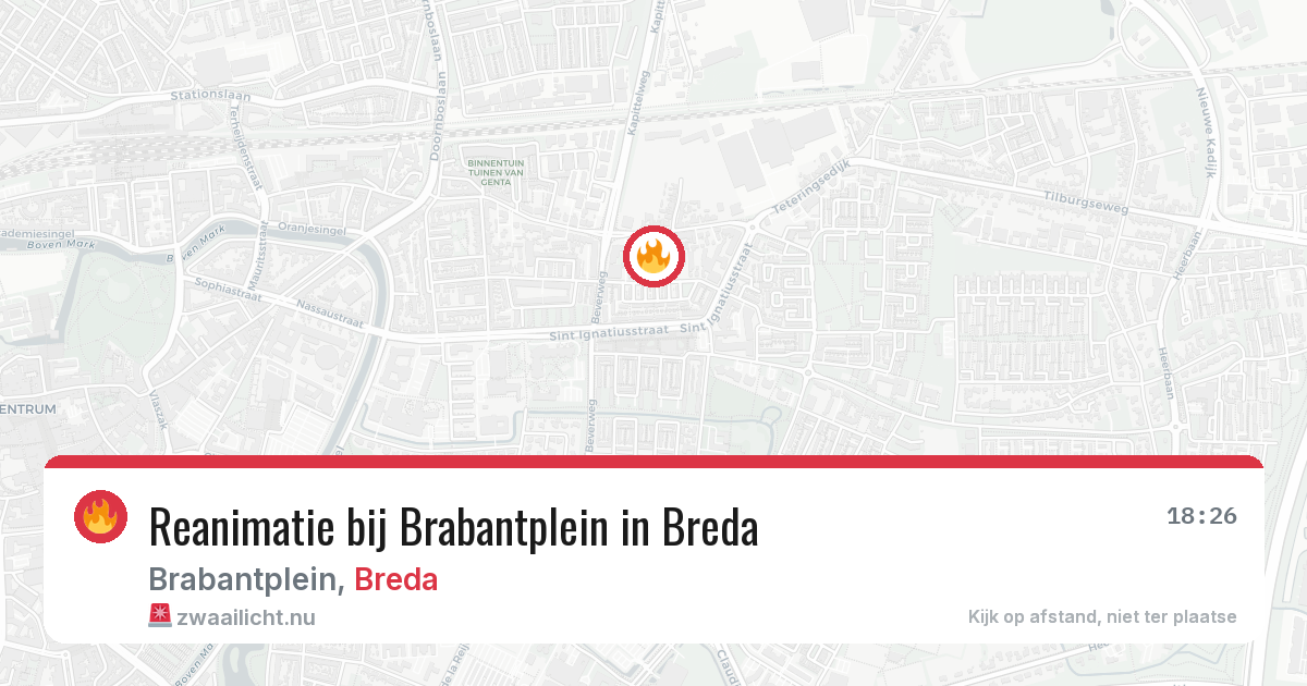 Reanimatie bij Brabantplein in Breda — 11 mei 2026