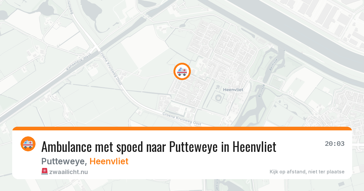 Ambulance met spoed naar Putteweye in Heenvliet — 26 jul 2026
