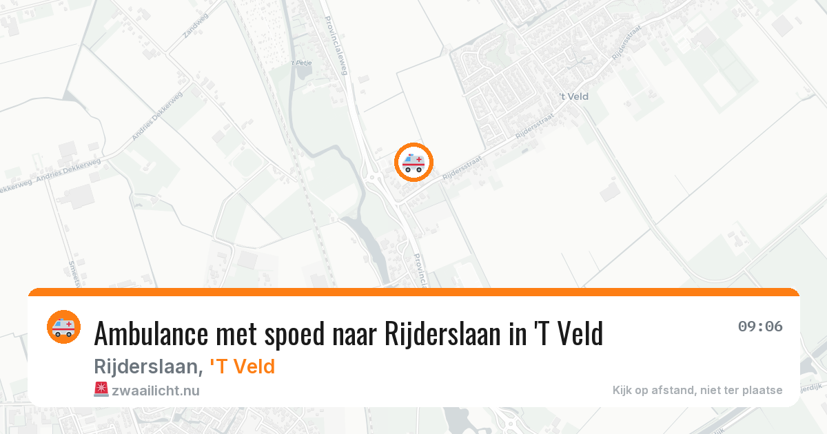 Ambulance met spoed naar Rijderslaan in 'T Veld — 28 mrt 2026