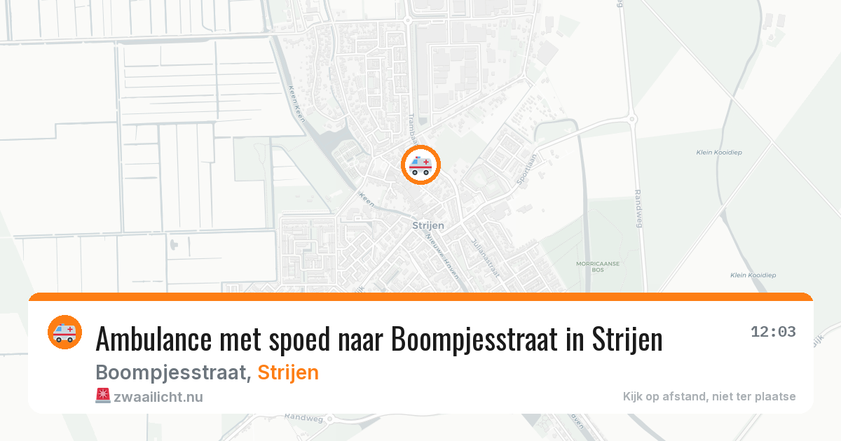 Ambulance met spoed naar Boompjesstraat in Strijen — 5 mei 2026