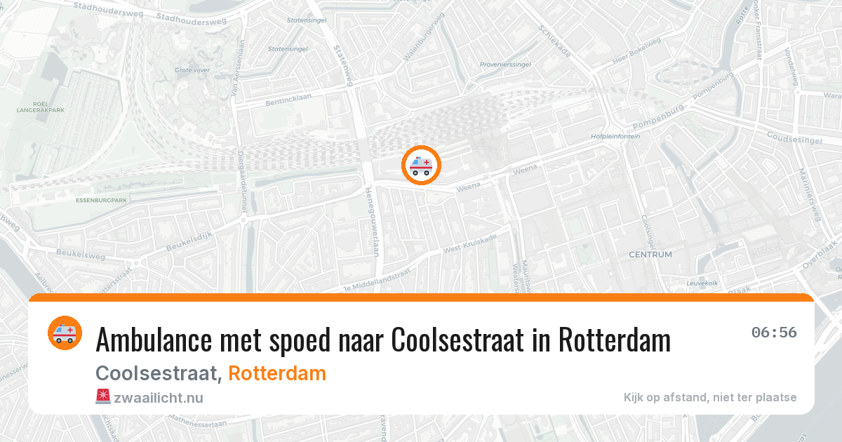 Ambulance met spoed naar Coolsestraat in Rotterdam — 9 jun 2026