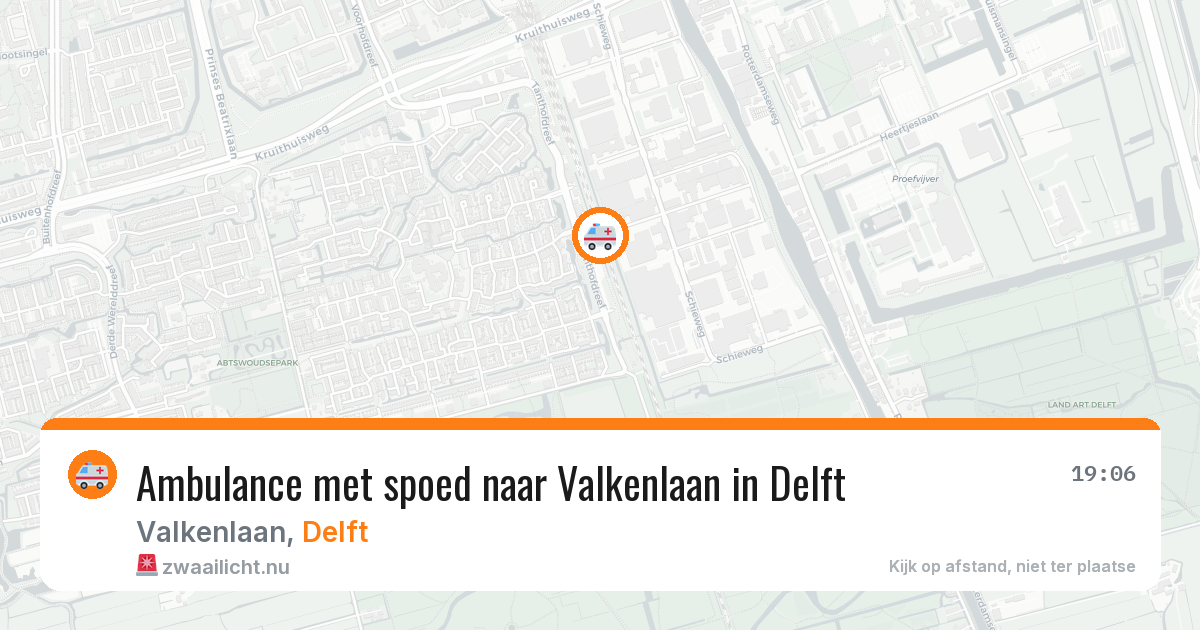 Ambulance met spoed naar Valkenlaan in Delft — 4 mei 2026