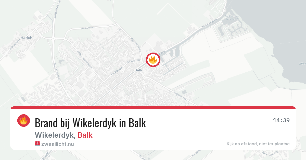 Brand bij Wikelerdyk in Balk — 13 jul 2026