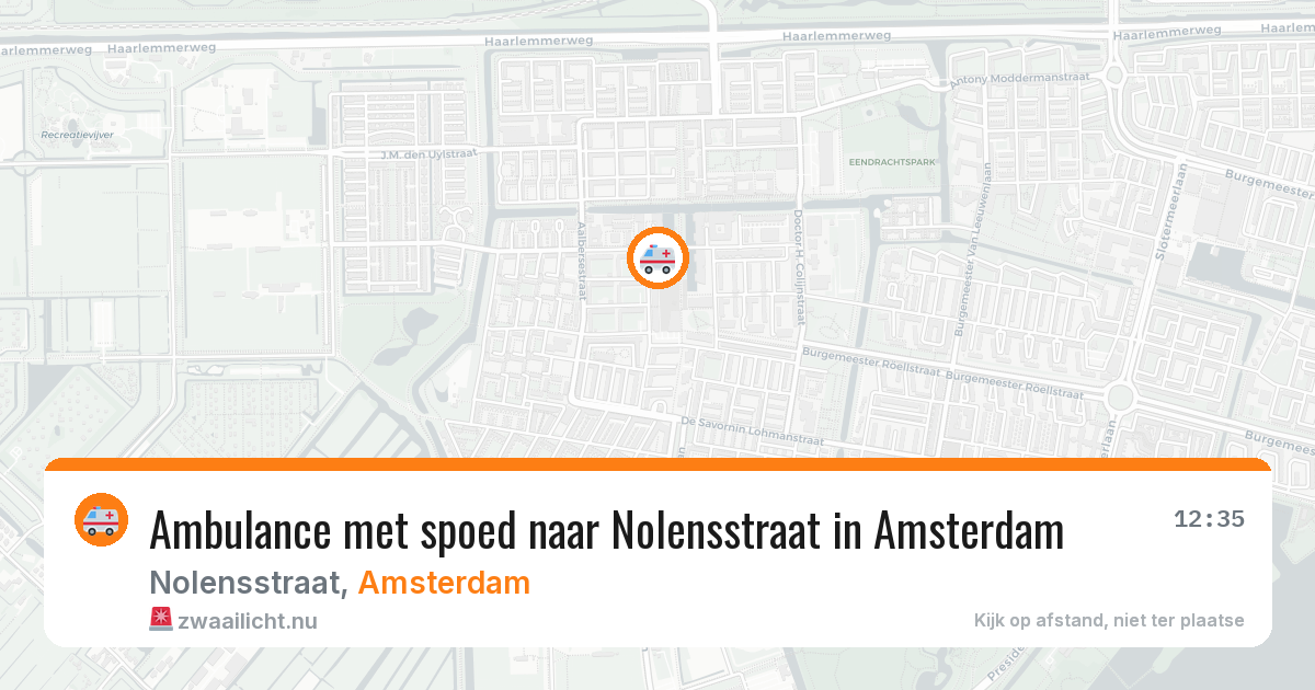 Ambulance met spoed naar Nolensstraat in Amsterdam — 15 jul 2026