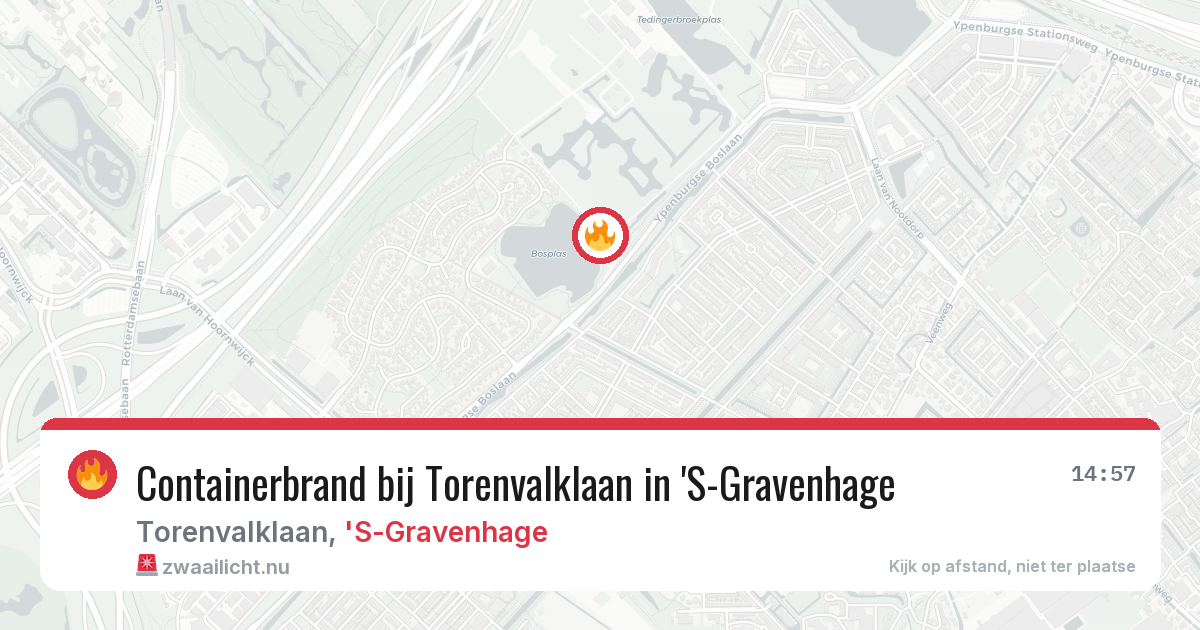 Containerbrand bij Torenvalklaan in 'S-Gravenhage — 29 apr 2026