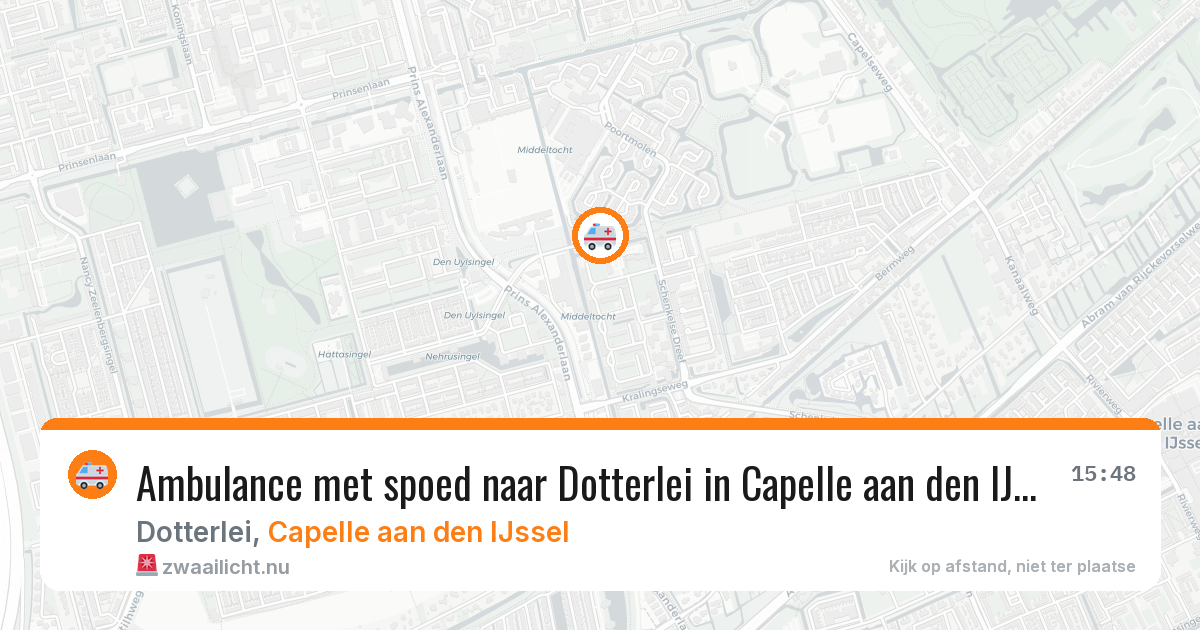Ambulance met spoed naar Dotterlei in Capelle aan den IJssel — 15 jun 2026