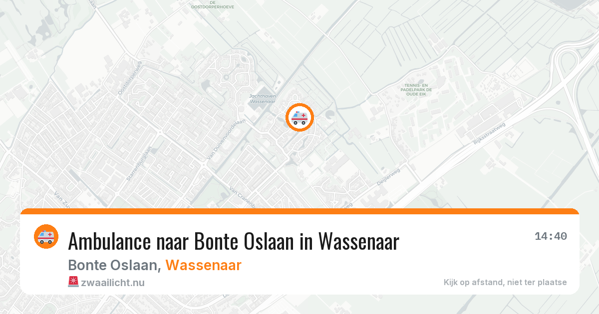 Ambulance naar Bonte Oslaan in Wassenaar — 13 jul 2026