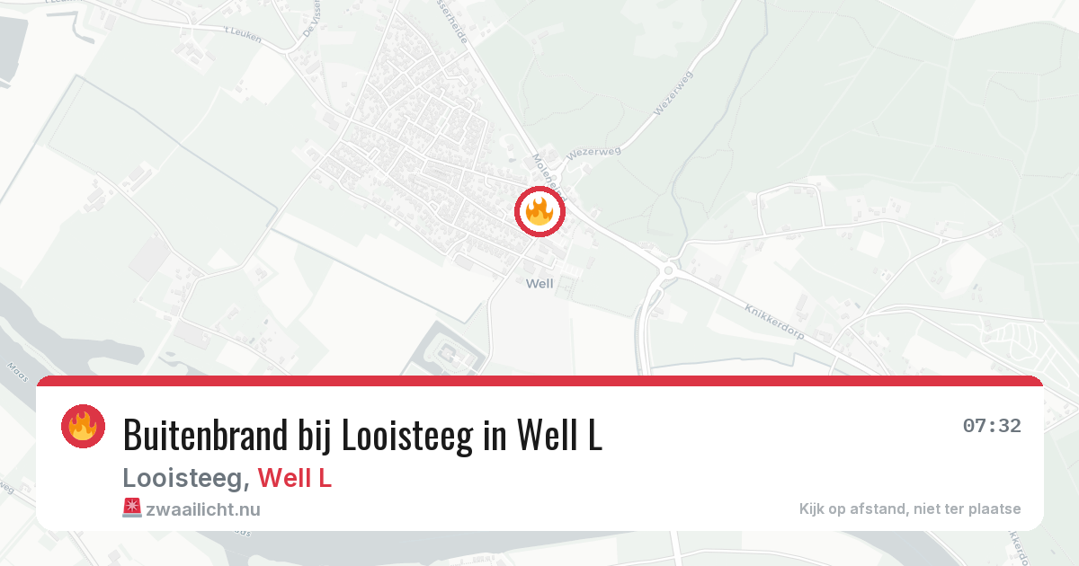 Buitenbrand bij Looisteeg in Well L — 2 jul 2026