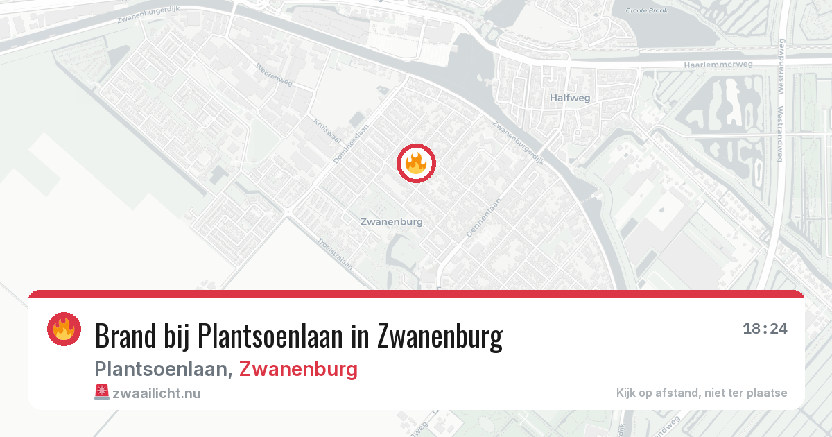 Brand bij Plantsoenlaan in Zwanenburg — 28 mei 2026