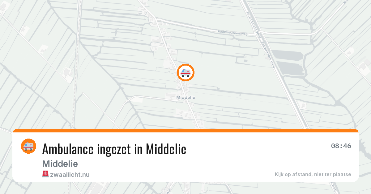 Ambulance ingezet in Middelie — 15 jul 2026