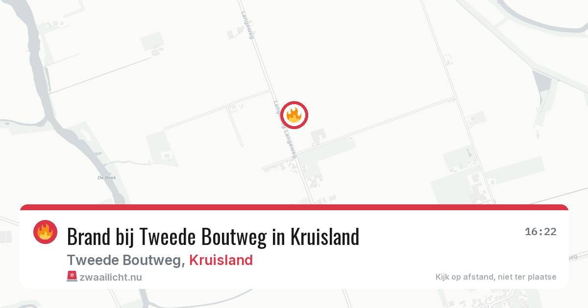 Brand bij Tweede Boutweg in Kruisland — 26 mei 2026