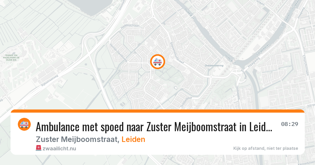 Ambulance met spoed naar Zuster Meijboomstraat in Leiden — 25 jul 2026