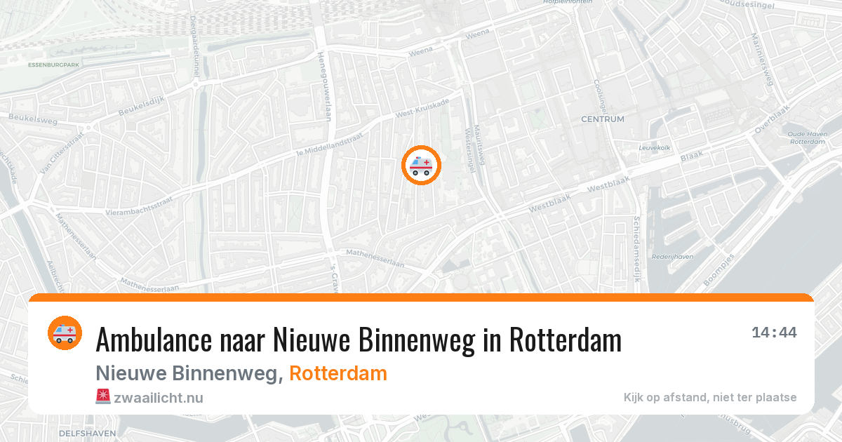 Ambulance naar Nieuwe Binnenweg in Rotterdam — 17 jul 2026