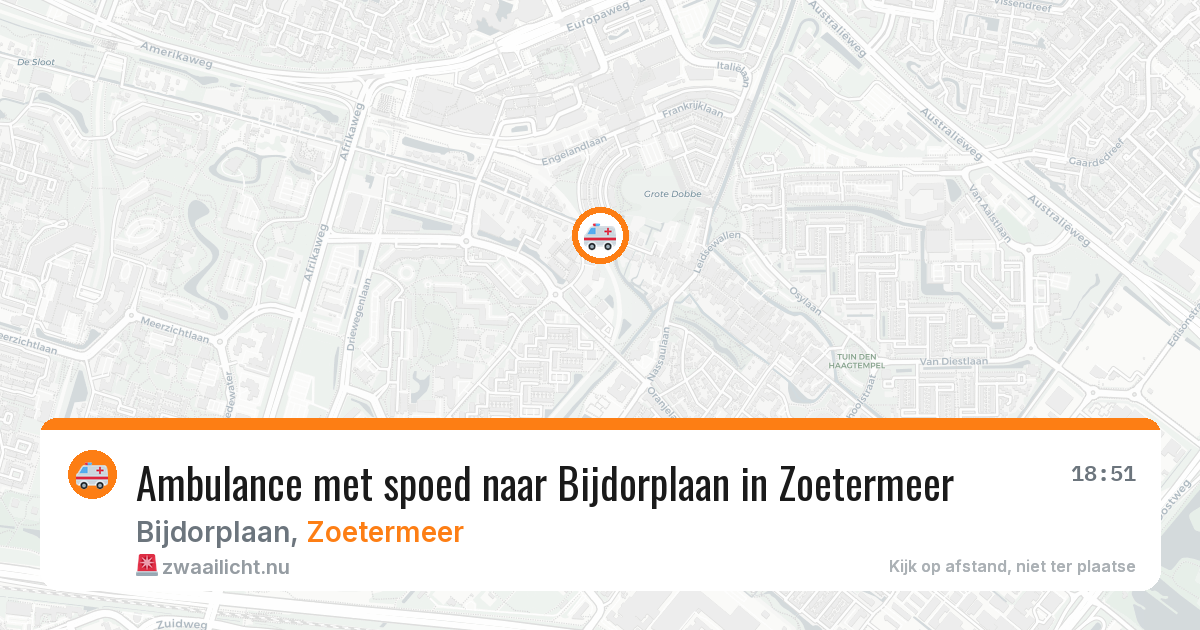 Ambulance met spoed naar Bijdorplaan in Zoetermeer — 15 jul 2026