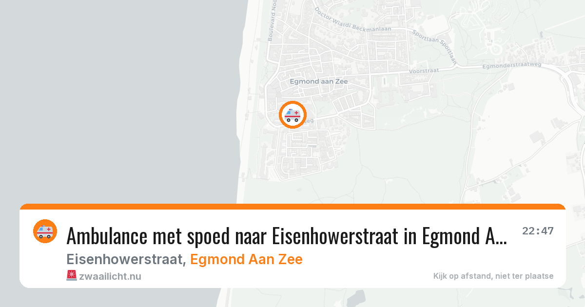Ambulance met spoed naar Eisenhowerstraat in Egmond Aan Zee — 10 mei 2026