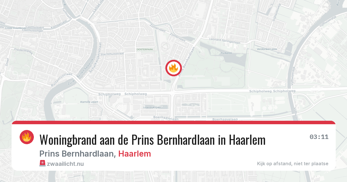 Woningbrand aan de Prins Bernhardlaan in Haarlem — 23 mei 2026