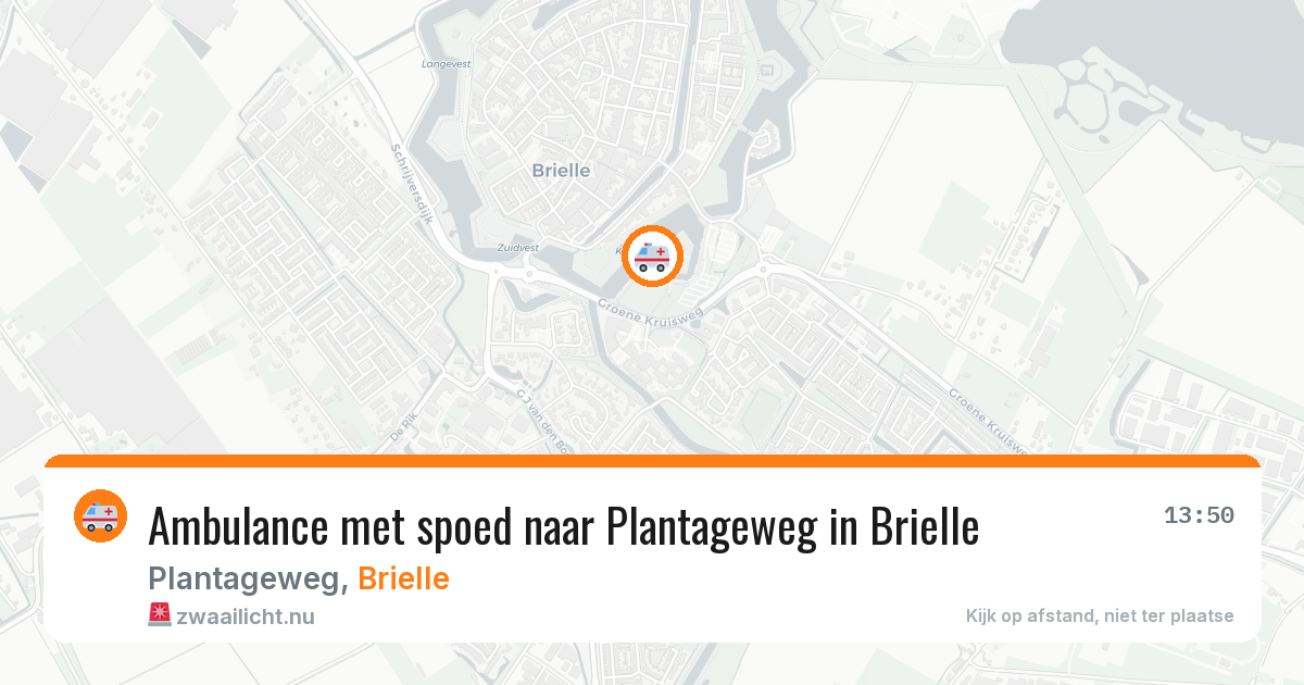 Ambulance met spoed naar Plantageweg in Brielle — 25 jul 2026