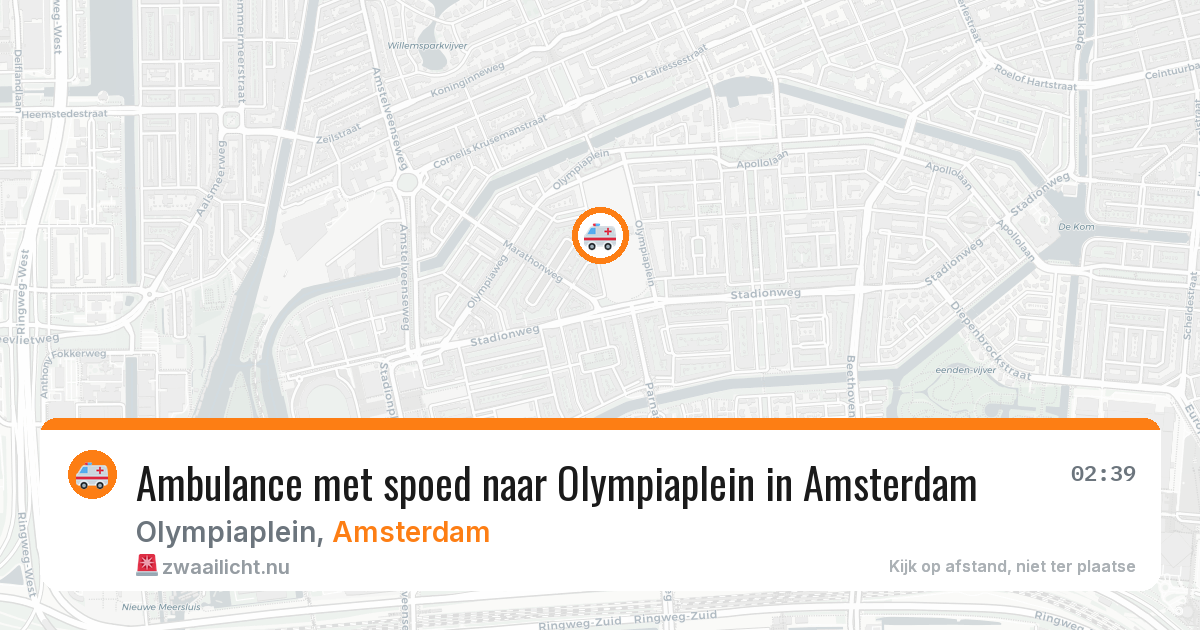 Ambulance met spoed naar Olympiaplein in Amsterdam — 24 mei 2026
