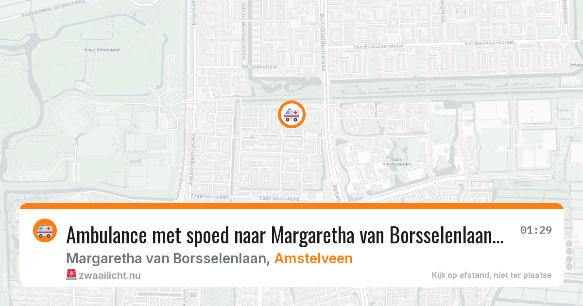 Ambulance met spoed naar Margaretha van Borsselenlaan in Amstelveen — 13 jul 2026
