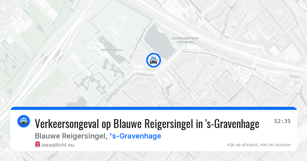 Verkeersongeval op Blauwe Reigersingel in 's-Gravenhage — 26 mei 2026