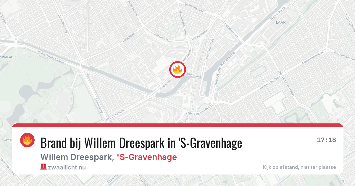 Brand bij Willem Dreespark in 'S-Gravenhage — 15 jul 2026