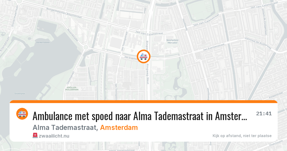 Ambulance met spoed naar Alma Tademastraat in Amsterdam — 5 jun 2026
