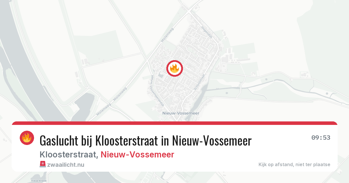 Gaslucht bij Kloosterstraat in Nieuw-Vossemeer — 5 mrt 2026