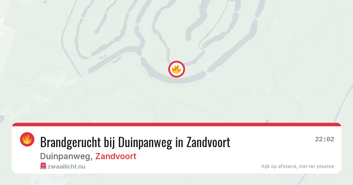 Brandgerucht bij Duinpanweg in Zandvoort — 16 jul 2026
