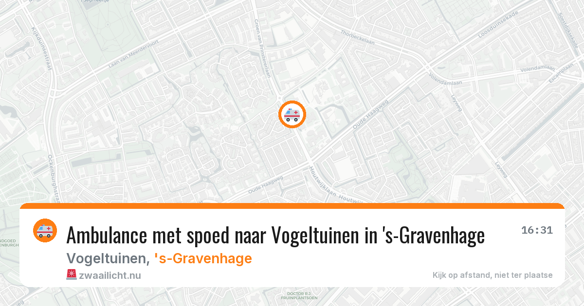 Ambulance met spoed naar Vogeltuinen in 's-Gravenhage — 21 mrt 2026