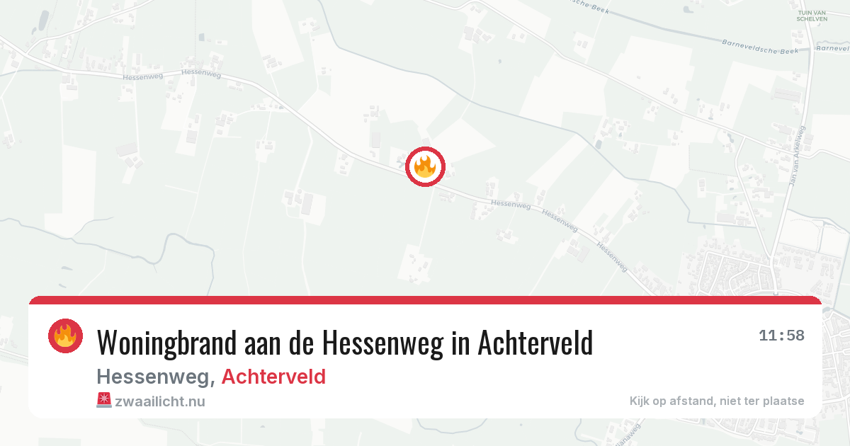 Woningbrand aan de Hessenweg in Achterveld — 3 jun 2026