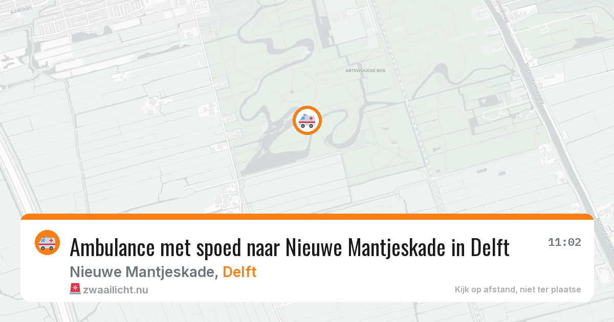 Ambulance met spoed naar Nieuwe Mantjeskade in Delft — 9 mei 2026