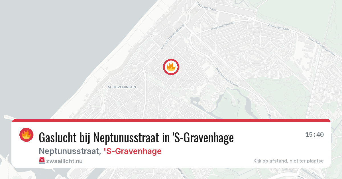 Gaslucht bij Neptunusstraat in 'S-Gravenhage — 30 mrt 2026