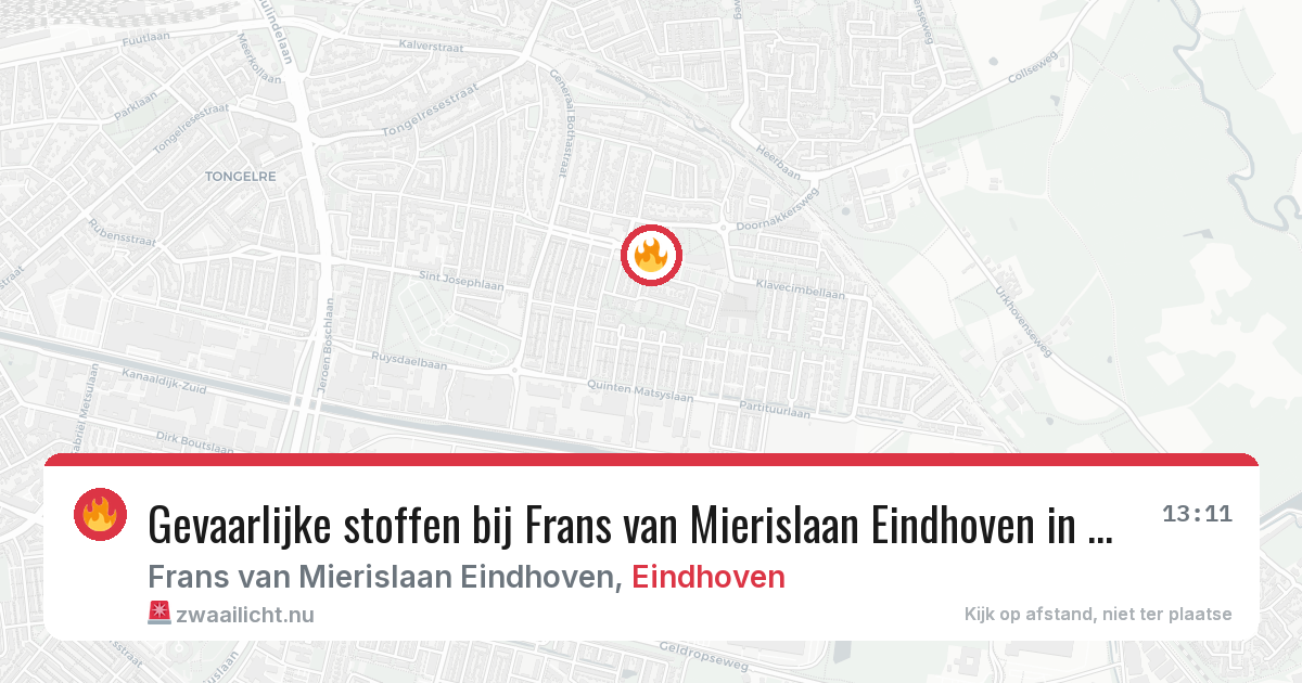 Gevaarlijke stoffen bij Frans van Mierislaan Eindhoven in Eindhoven — 25 mrt 2026
