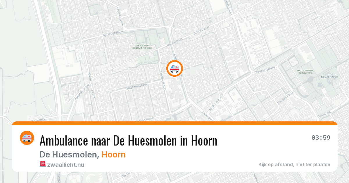 Ambulance naar De Huesmolen in Hoorn — 25 jul 2026