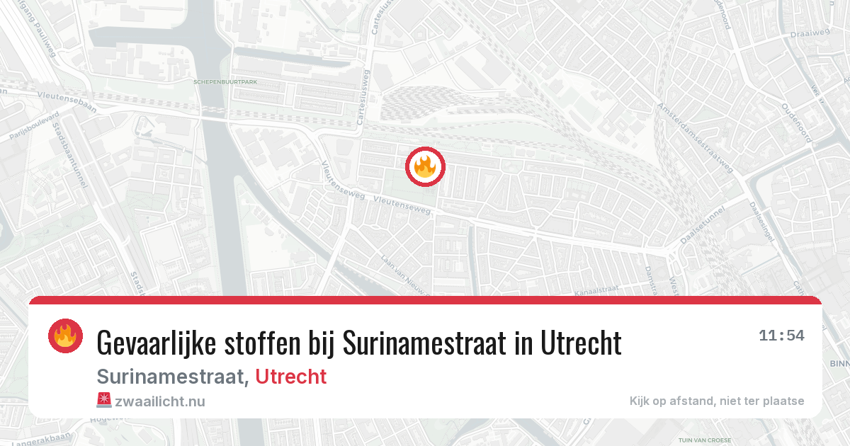 Gevaarlijke stoffen bij Surinamestraat in Utrecht — 4 jun 2026