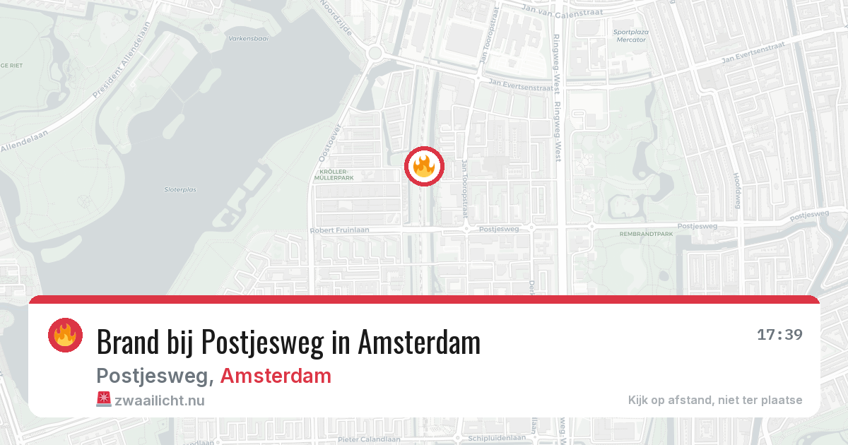Brand bij Postjesweg in Amsterdam — 15 jul 2026