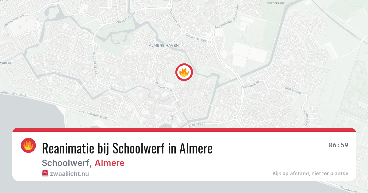 Reanimatie bij Schoolwerf in Almere — 23 mrt 2026
