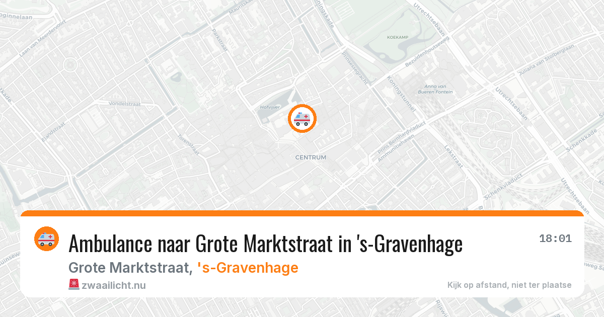 Ambulance naar Grote Marktstraat in 's-Gravenhage — 30 mrt 2026
