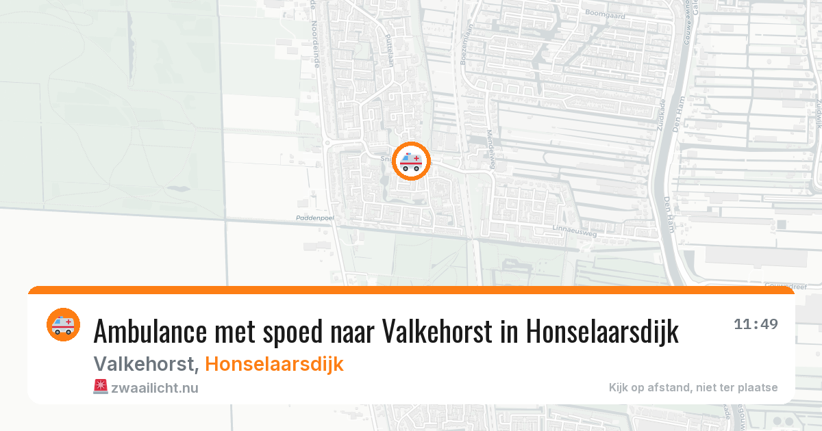 Ambulance met spoed naar Valkehorst in Honselaarsdijk — 12 jul 2026
