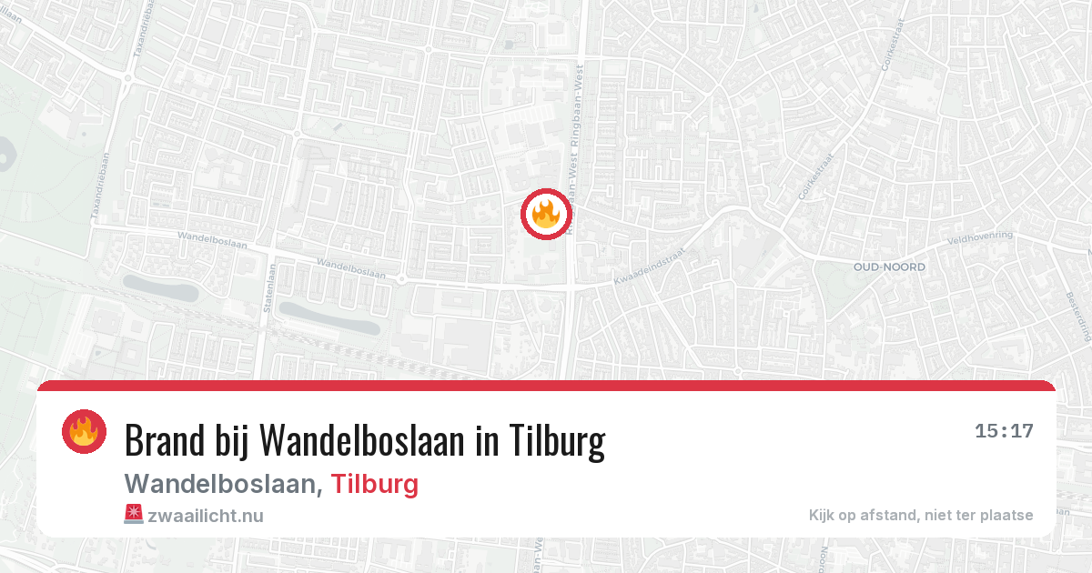Brand bij Wandelboslaan in Tilburg — 21 jul 2026