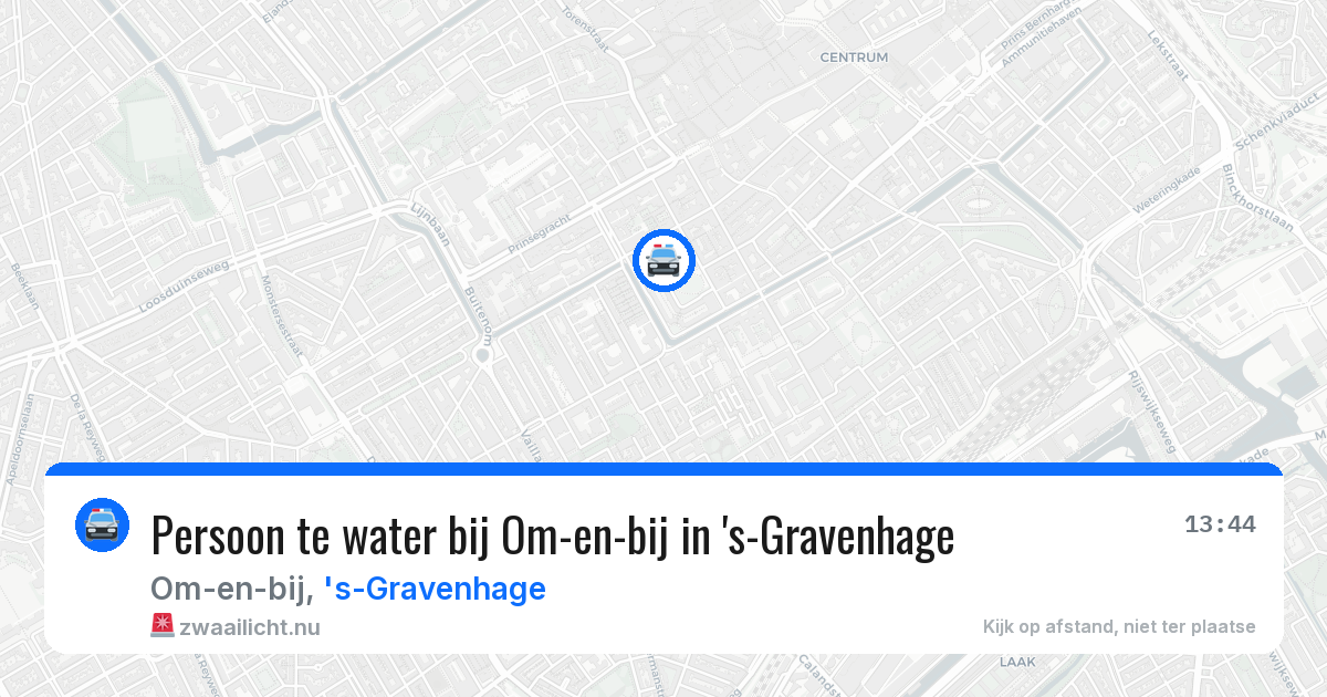 Persoon te water bij Om-en-bij in 's-Gravenhage — 9 jun 2026
