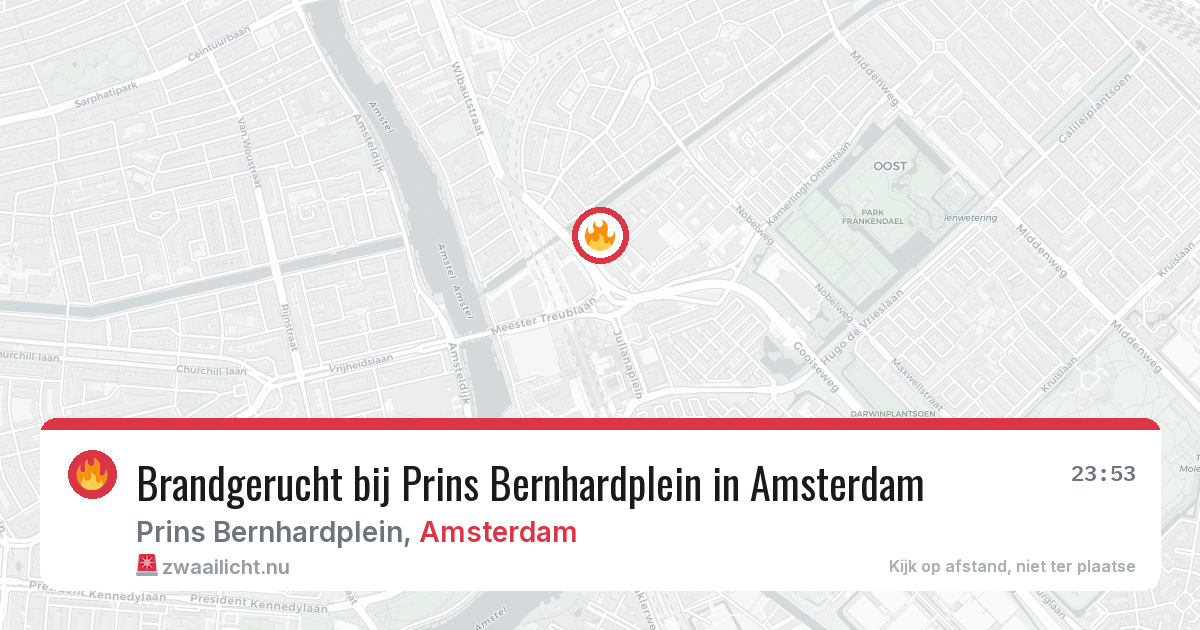Brandgerucht bij Prins Bernhardplein in Amsterdam — 19 mrt 2026